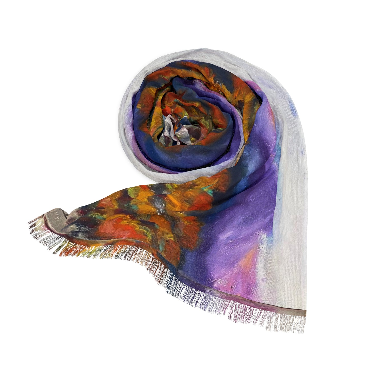 Colorful Scarf — Artistic Lightweight Neck Wrap- Misty Vines-Temecula
