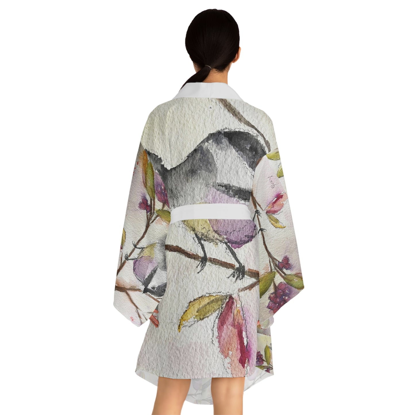 Kimono Robe -Chickadee in a Berry Tree