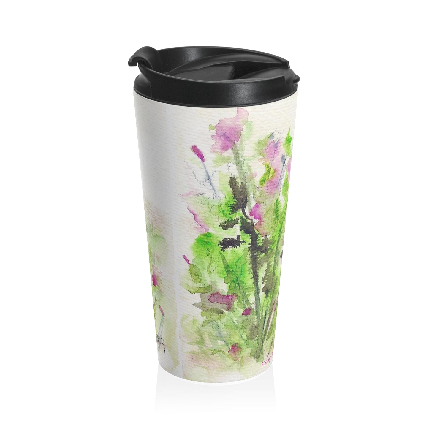 Hummingbird in the Salvia Stainless Steel Travel Mug