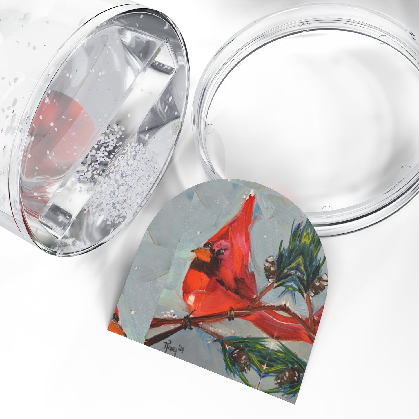 Snow Globe - Bright Red Cardinal