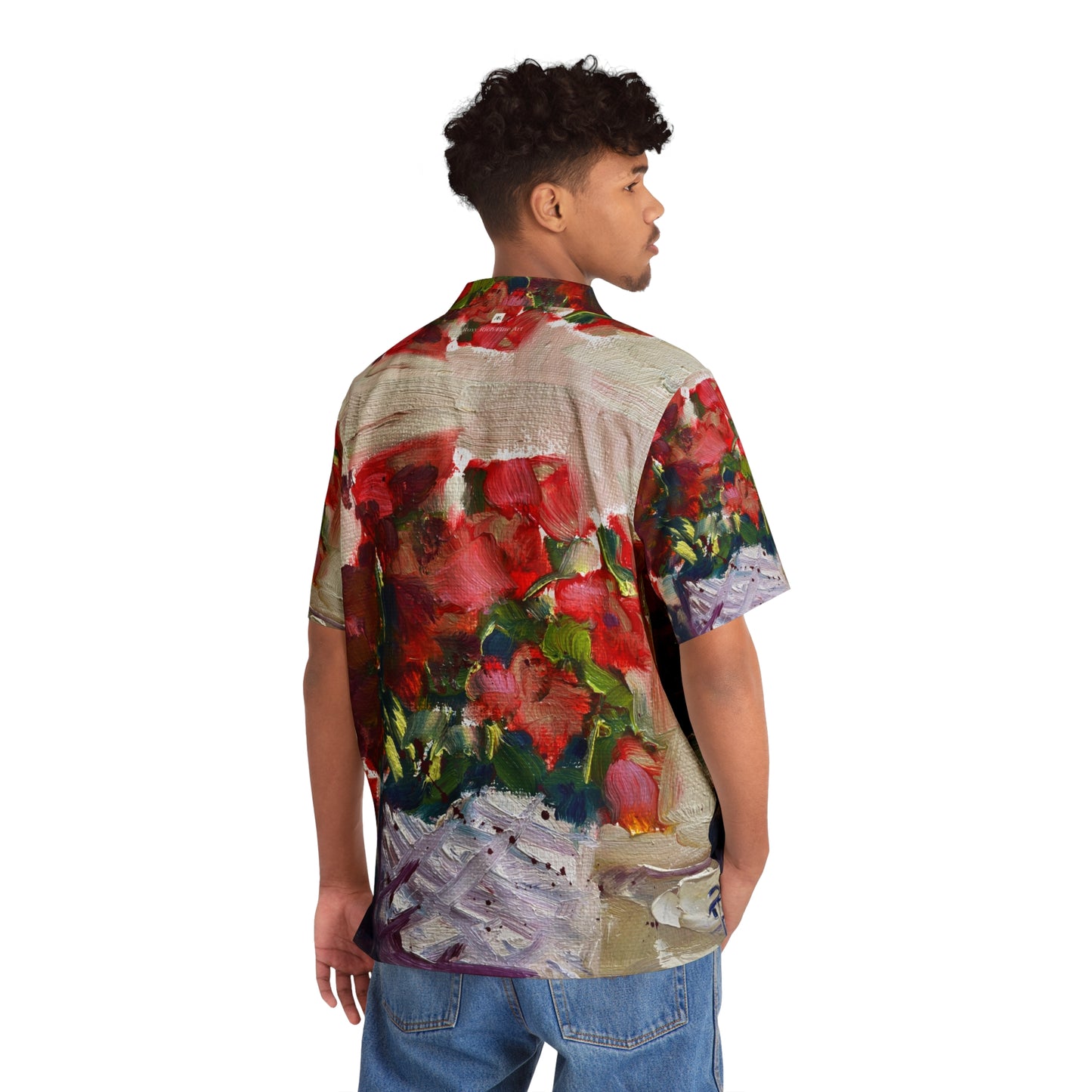 Men's Hawaiian Shirt- Basket Blooms-Fall Colors
