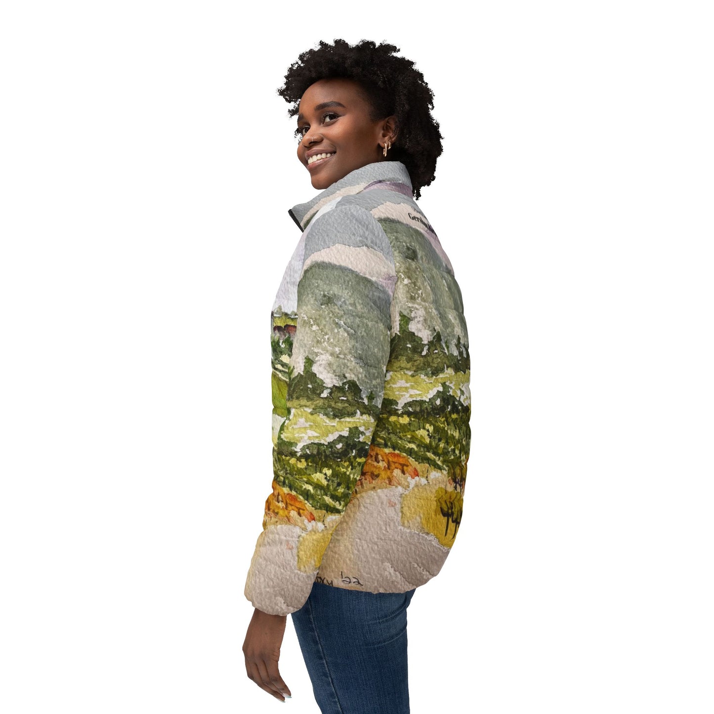 Women's Puffer Jacket - Road Down from The Villa-GBV
