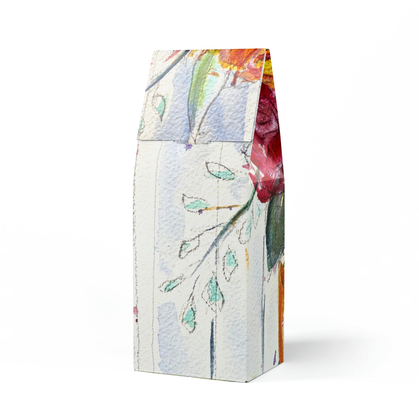 Happy Mother's Day Vase full of Roses - Toasty Roast Coffee 12.0z Bag