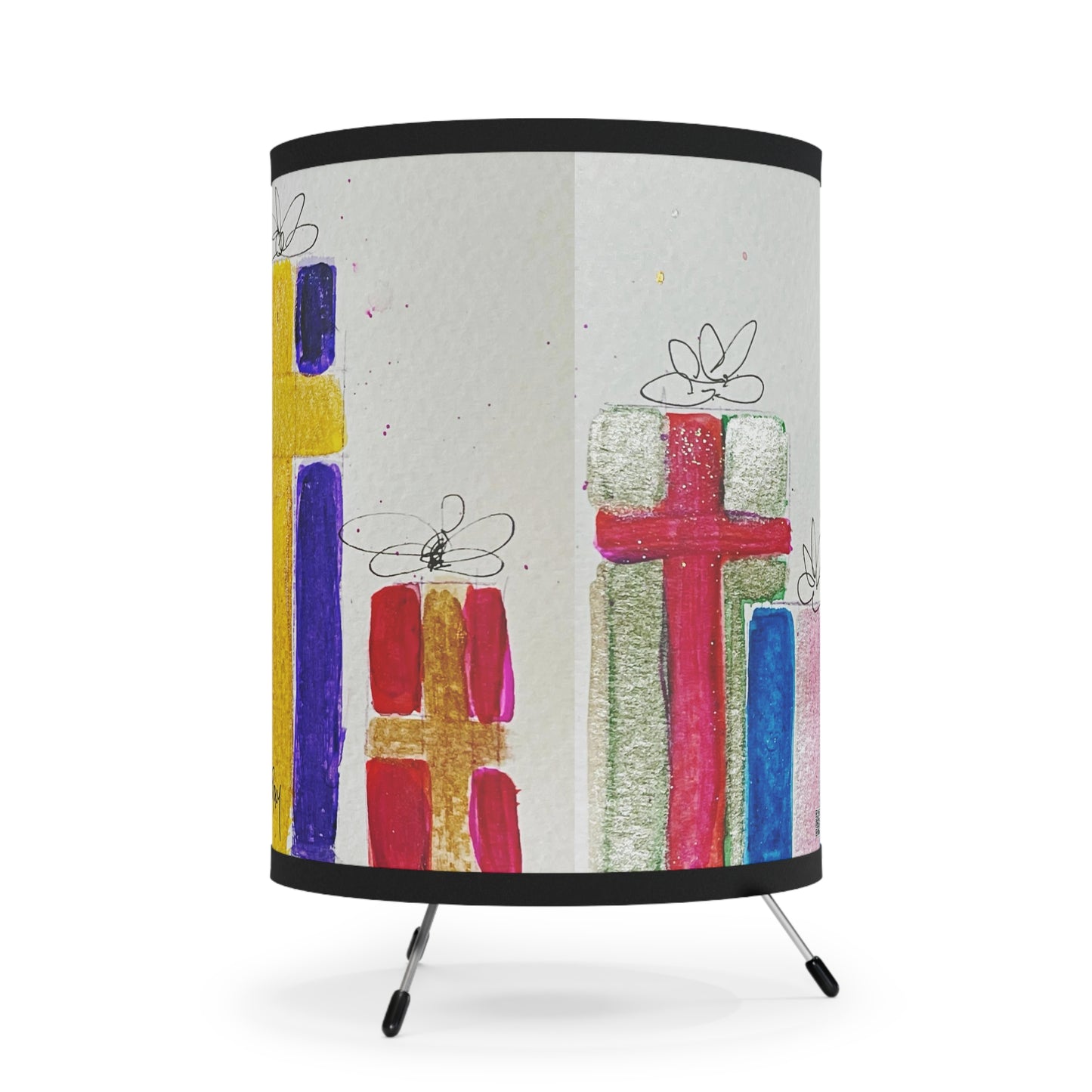 Lampe trépied colorée pour cadeaux de Noël