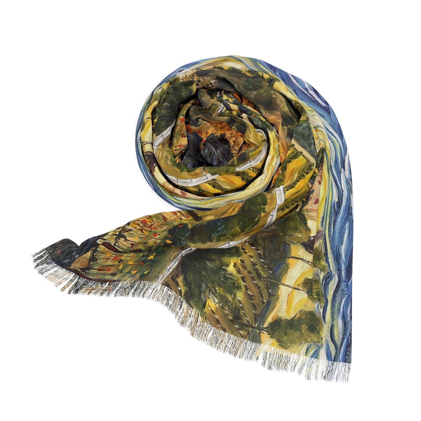 Colorful Scarf — Artistic Lightweight Neck Wrap- Sunset at the Villa-Temecula