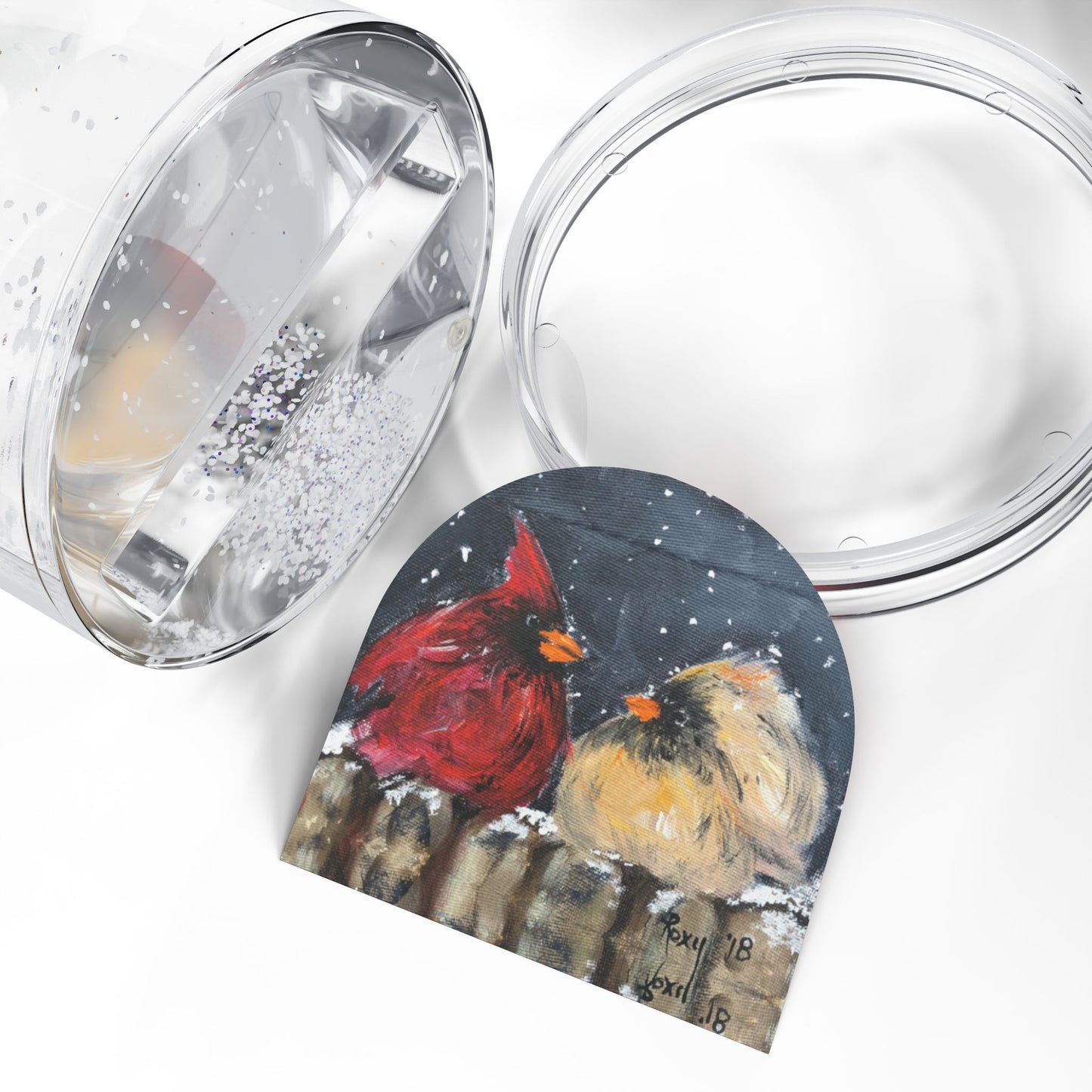 Snow Globe - Love at First Flight- Cardinals