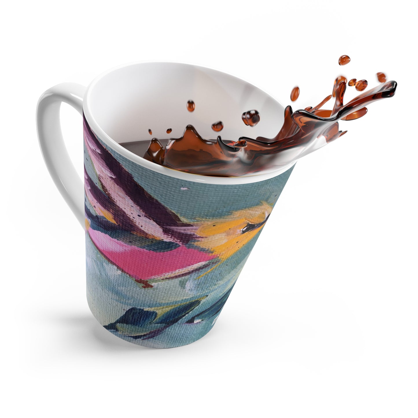 Mug - Pink Hummingbird Pink Flower-Made in and Ships from USA