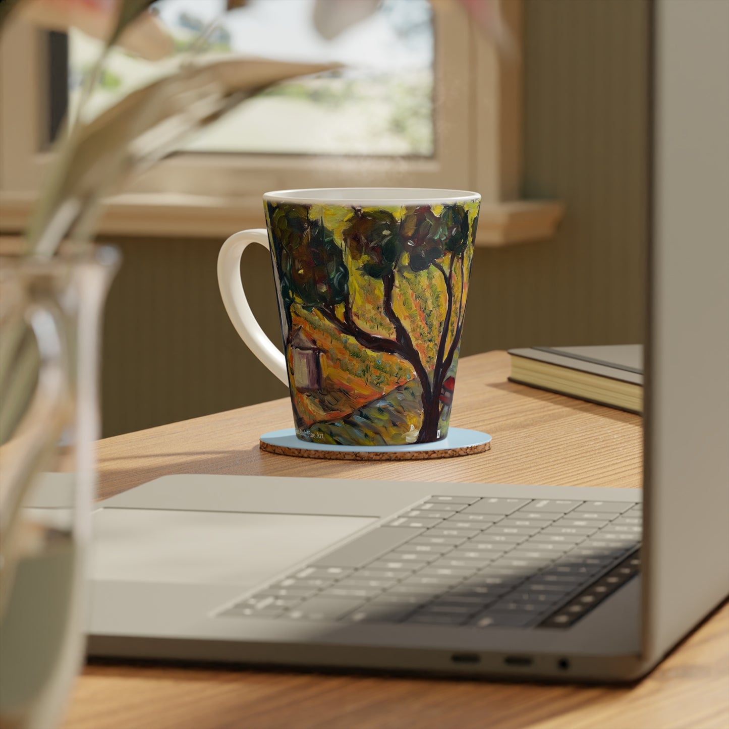 Ultimate Sunrise Featuring the Barn at Ultimate Winery Temecula Latte Mug, 12oz