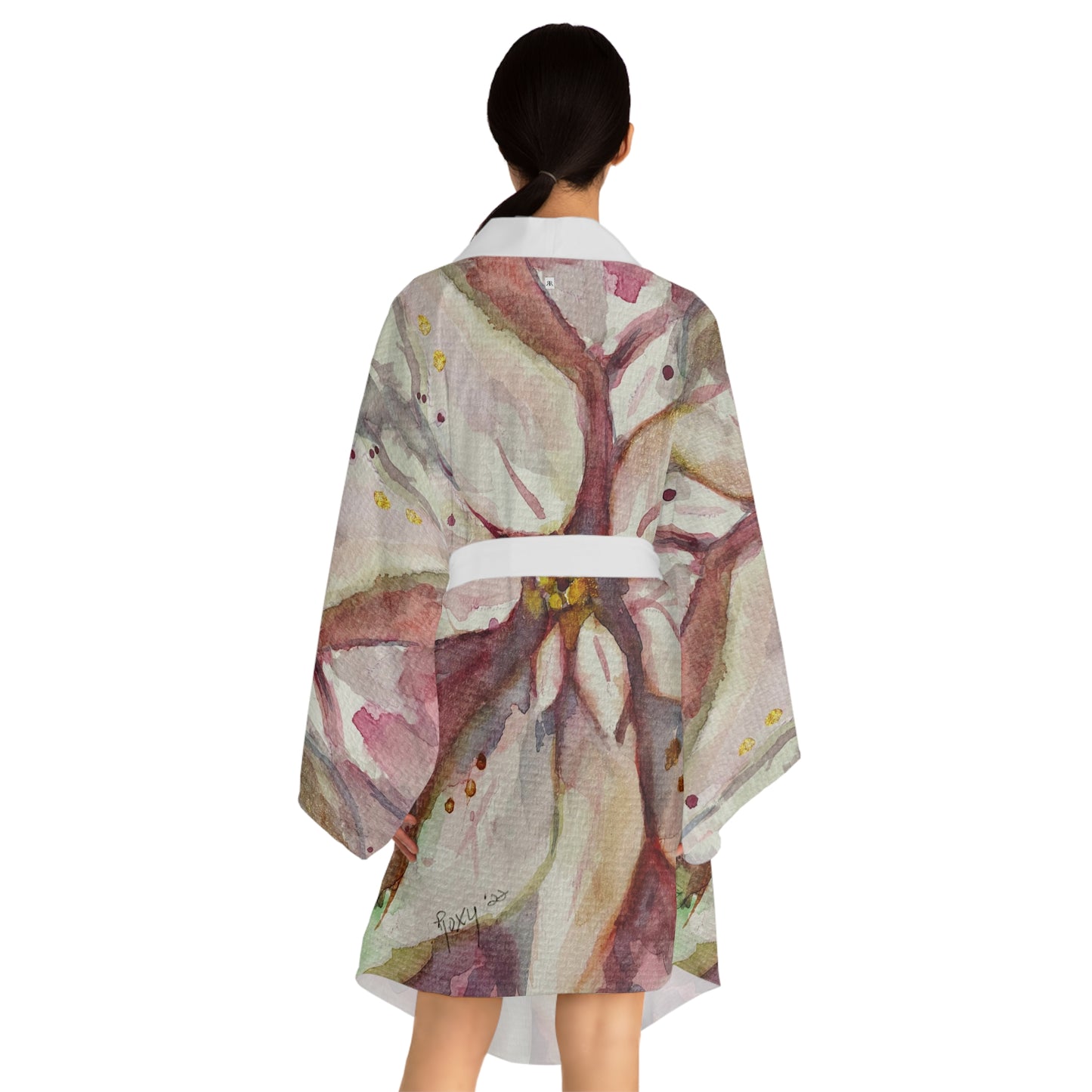 Kimono Robe - Elegant White Poinsettias