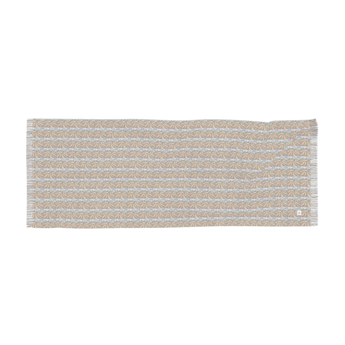 Colorful Scarf — Artistic Lightweight Neck Wrap- Charming Cotswolds Lavender Farm