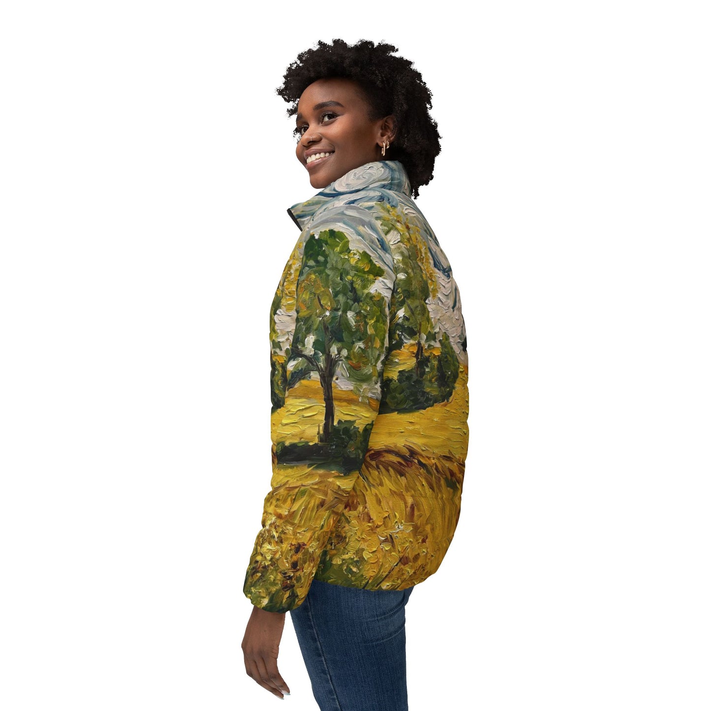 Women's Puffer Jacket - Roxy Rich Fine Art -Sunny Day