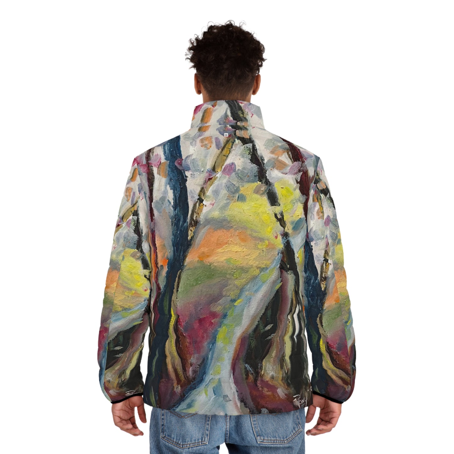 Men's Puffer Jacket - Roxy Rich Art, Abstract Autumn Lane-Cotswolds