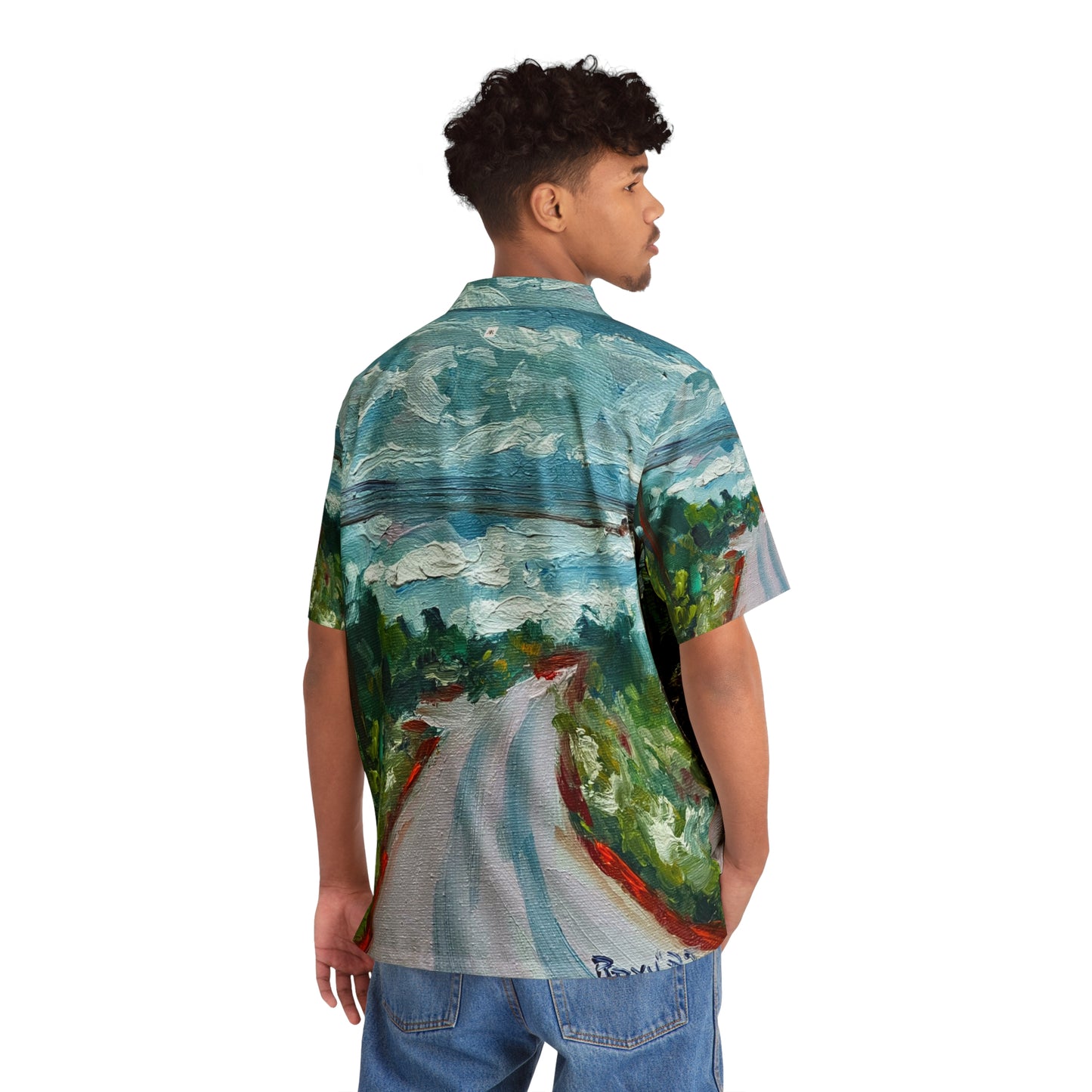 Men's Hawaiian Shirt- Road to Tranquility-Cotswolds