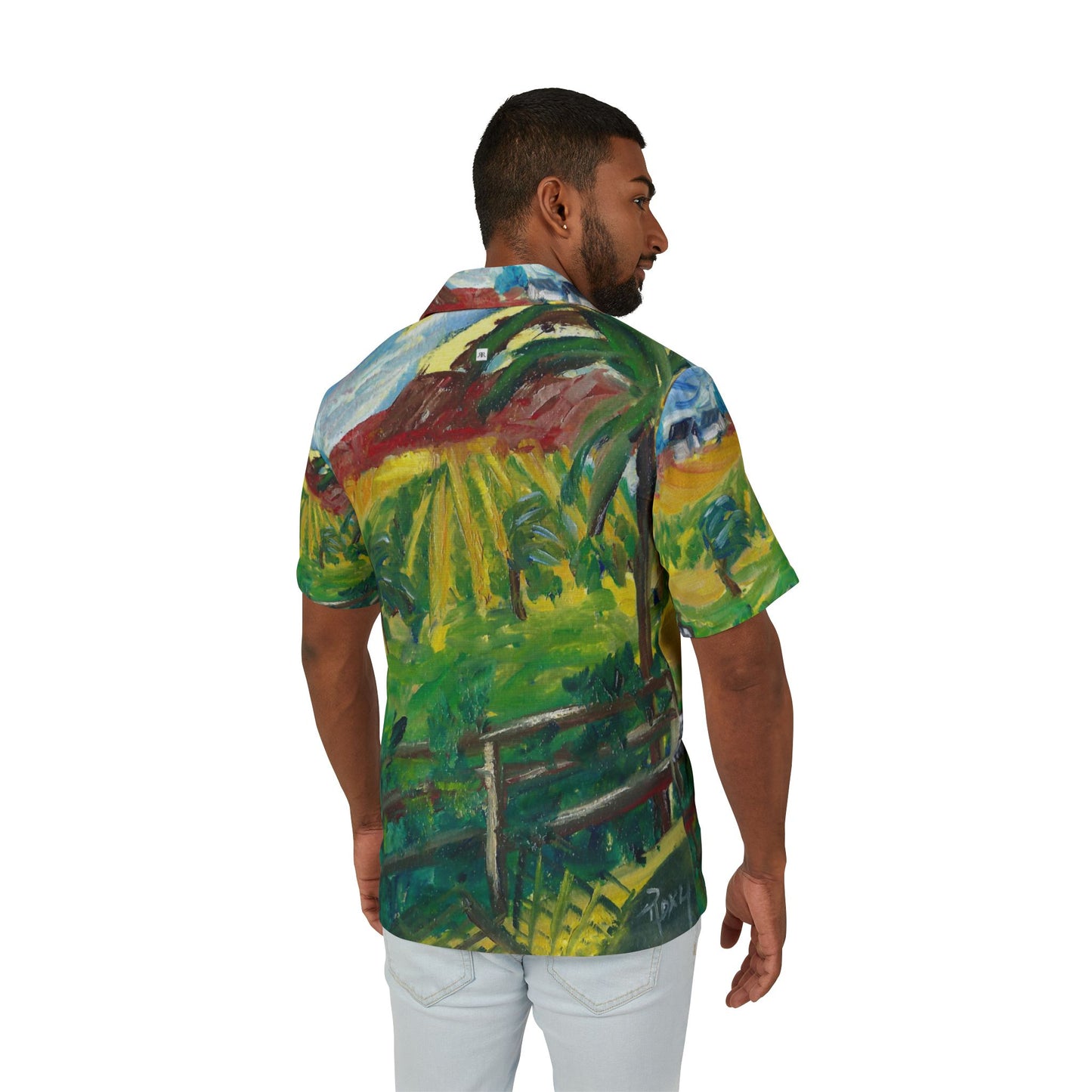 Men's European Fit Hawaiian Camp Shirt -Morning Vines