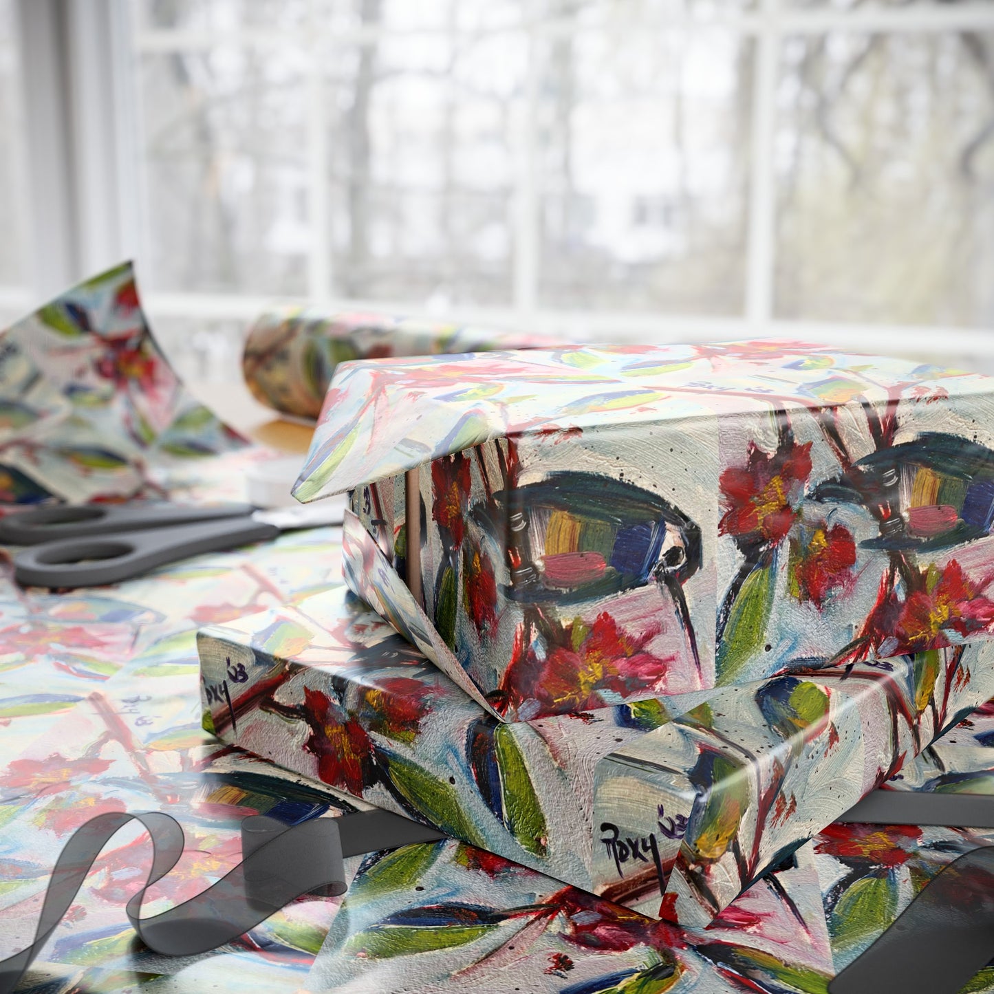 Hummingbird in Late Blooms (3 Sizes) Wrapping Papers