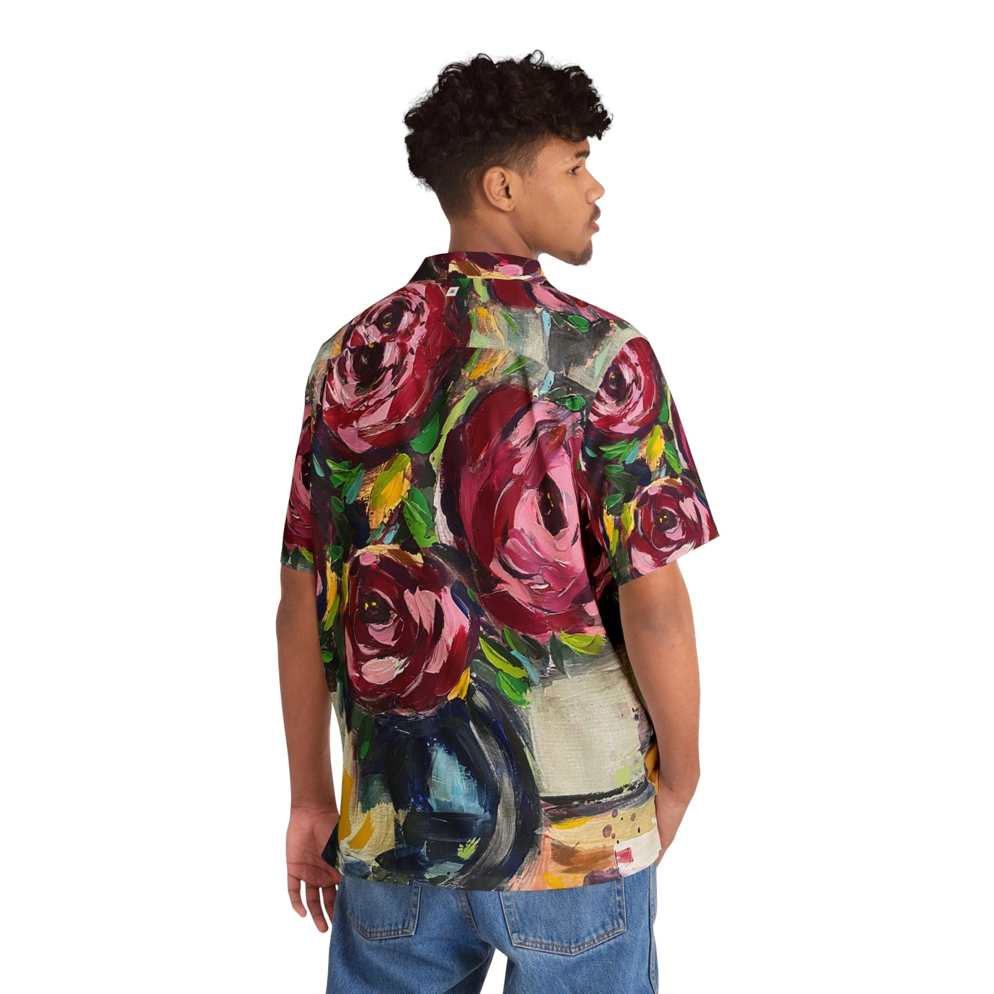 Men's Hawaiian Shirt- Shabby Pink Roses
