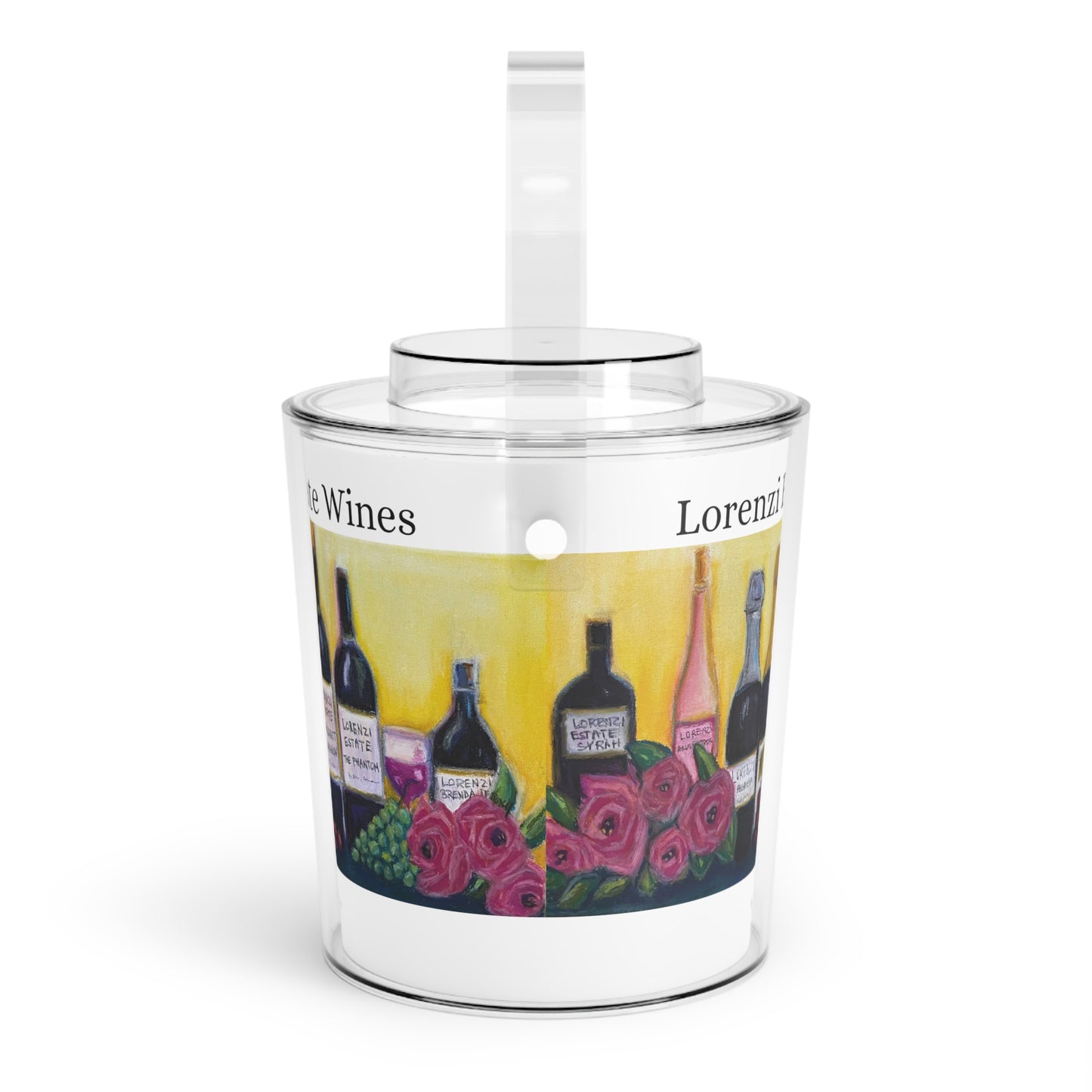 Lorenzi Estate Wine and Roses Ice Bucket with Tongs