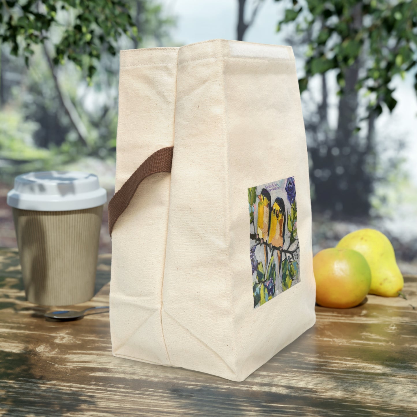 Morning Glory Goldfinches Canvas Lunch Bag With Strap