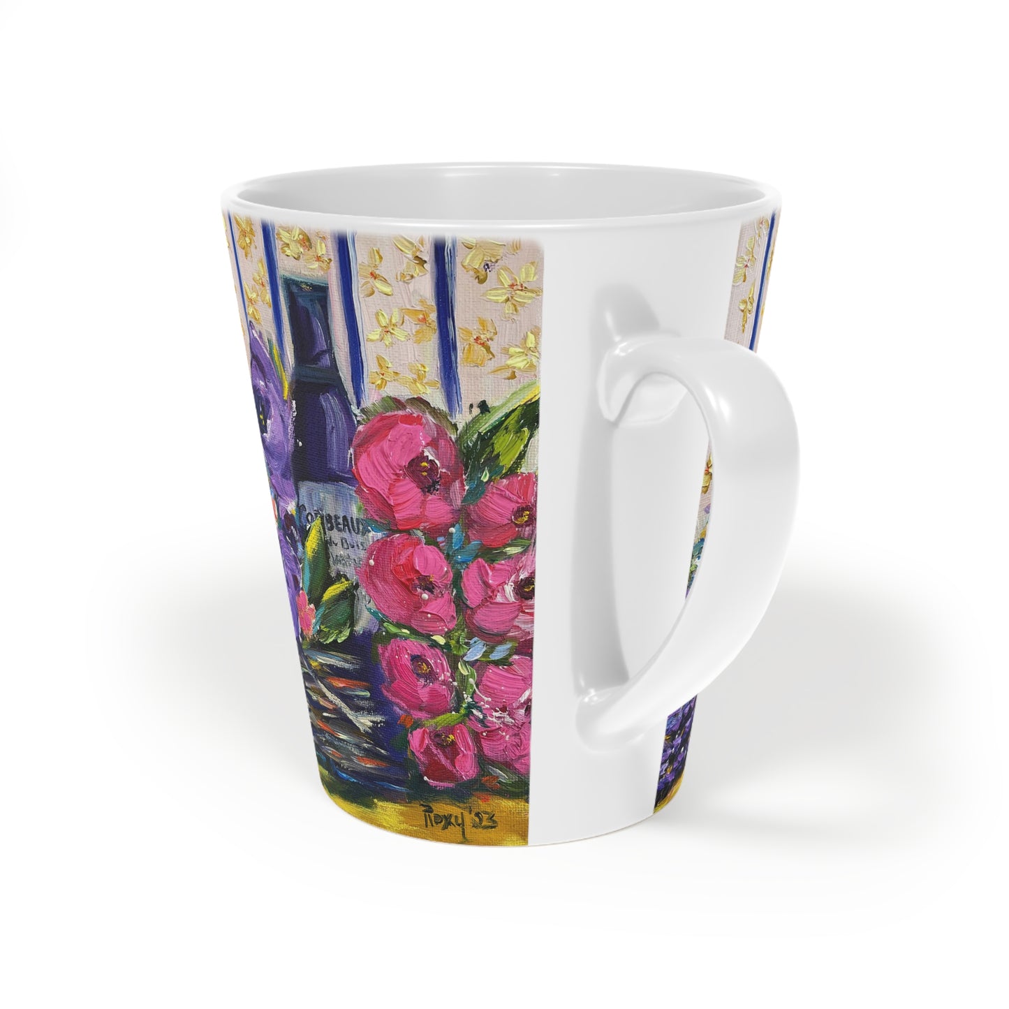 Wine and Lavender Latte Mug, 12oz