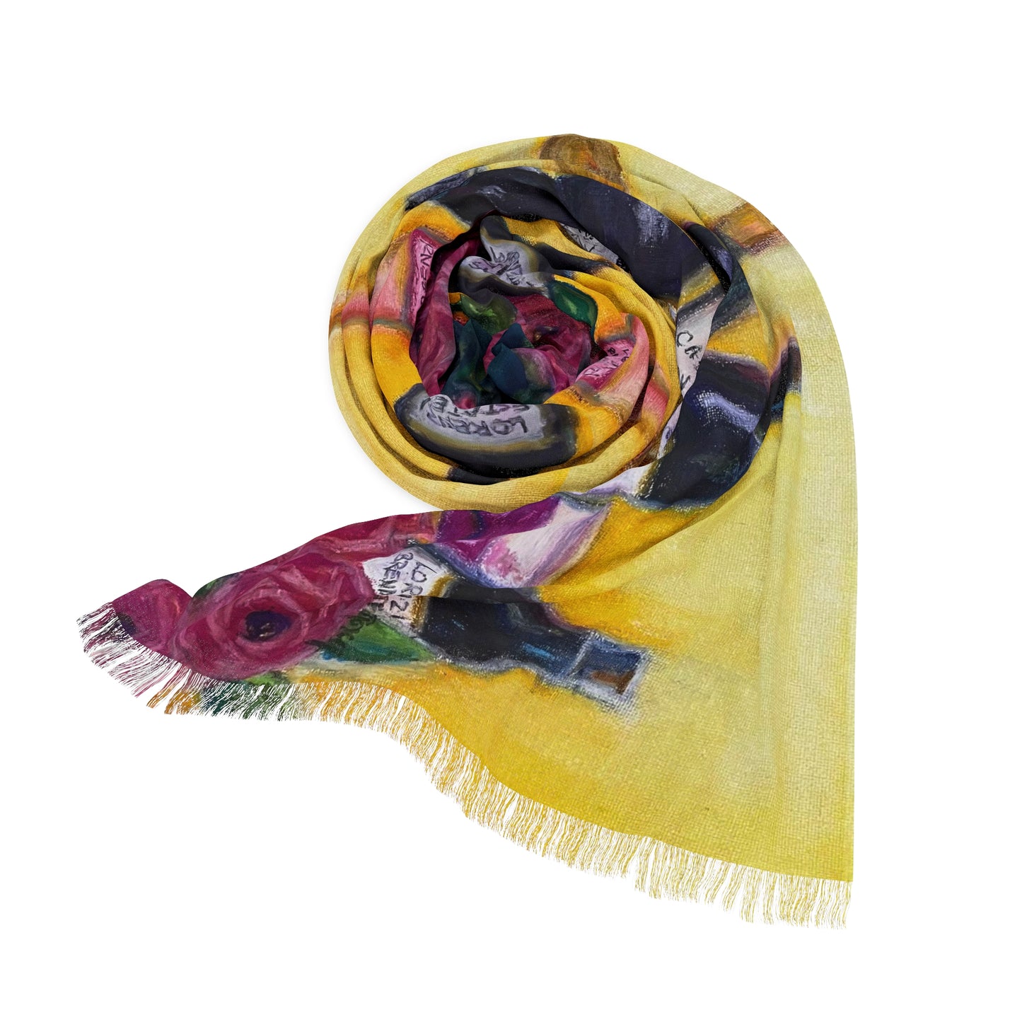 Colorful Scarf — Artistic Lightweight Neck Wrap- Lorenzi Estate Wine and Roses