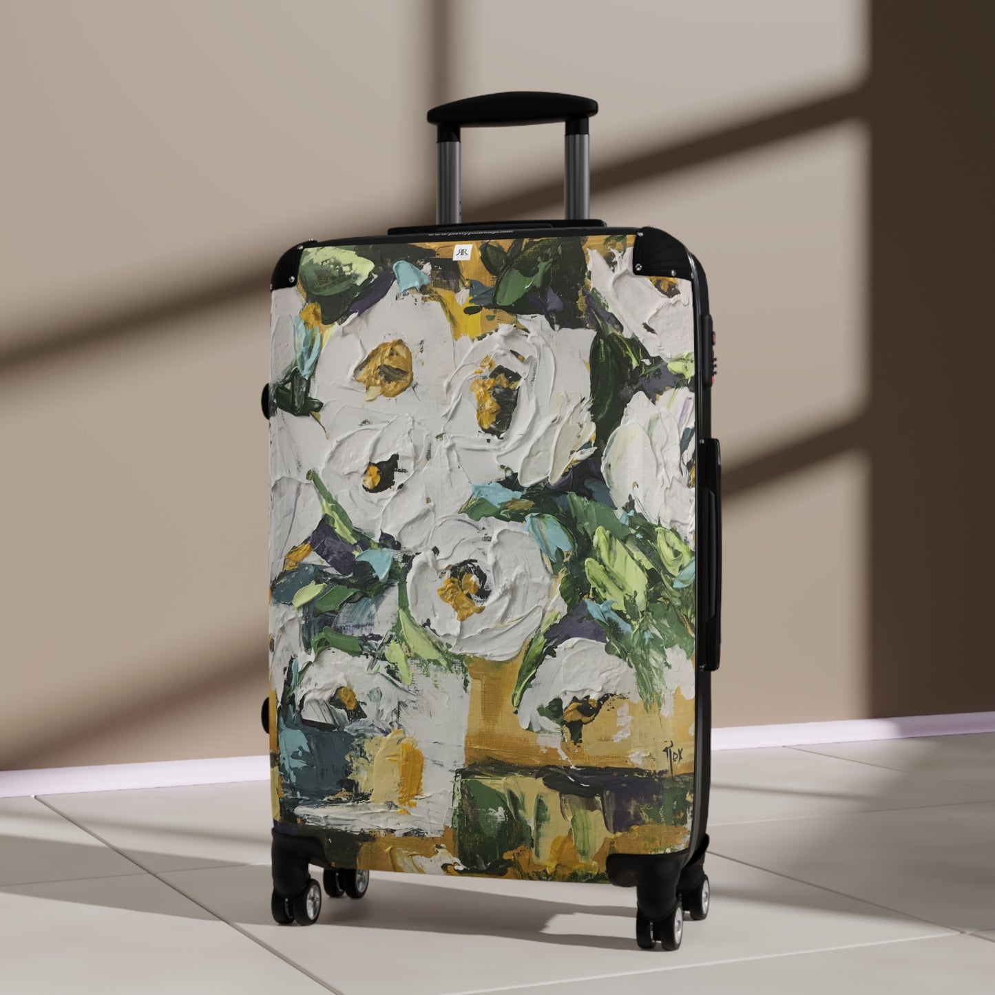 "Shabby Roses in Gold" Carry on Suitcase
