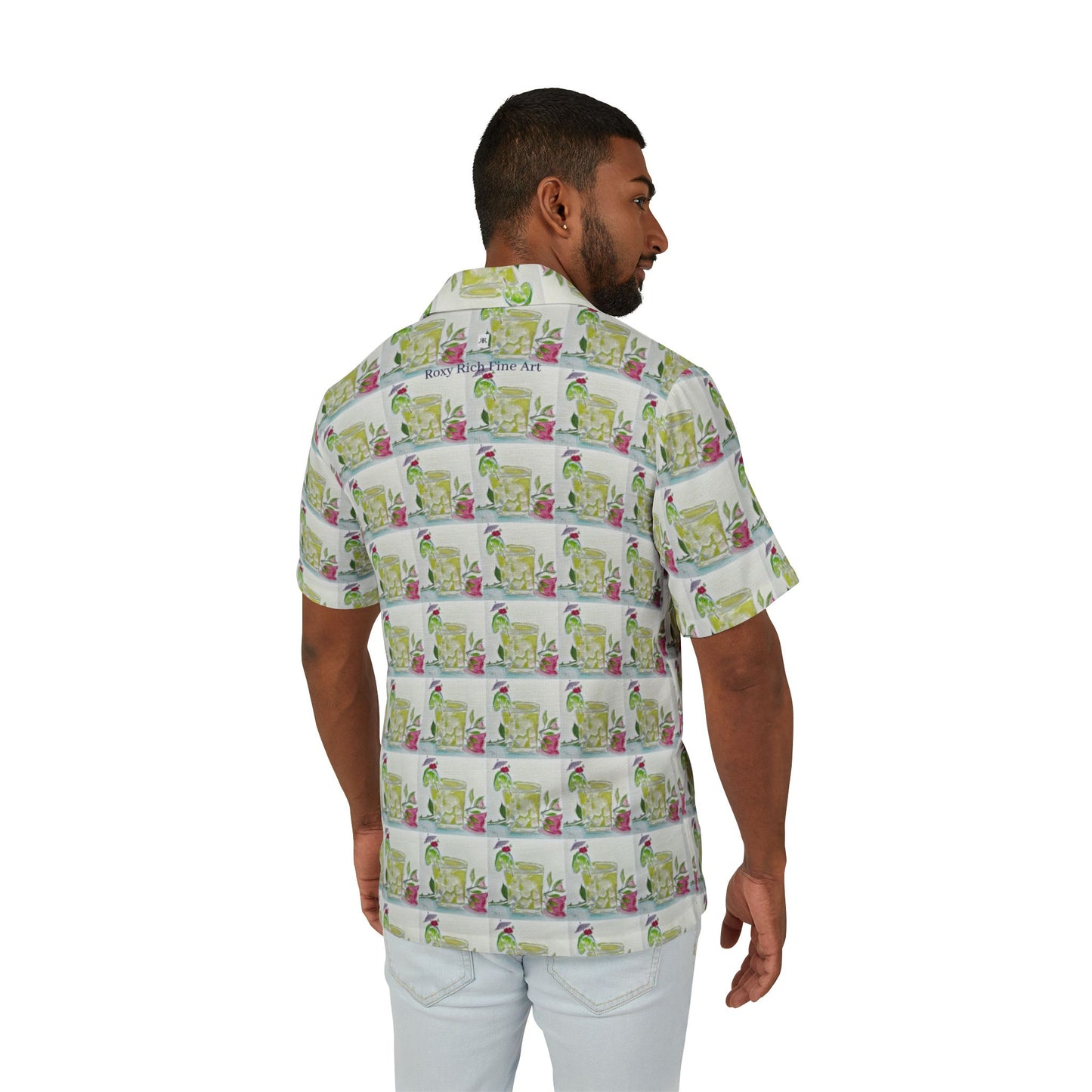Men's Hawaiian Camp Shirt — Elegant Margarita Cocktail, Day-to-Evening Resort Shirt