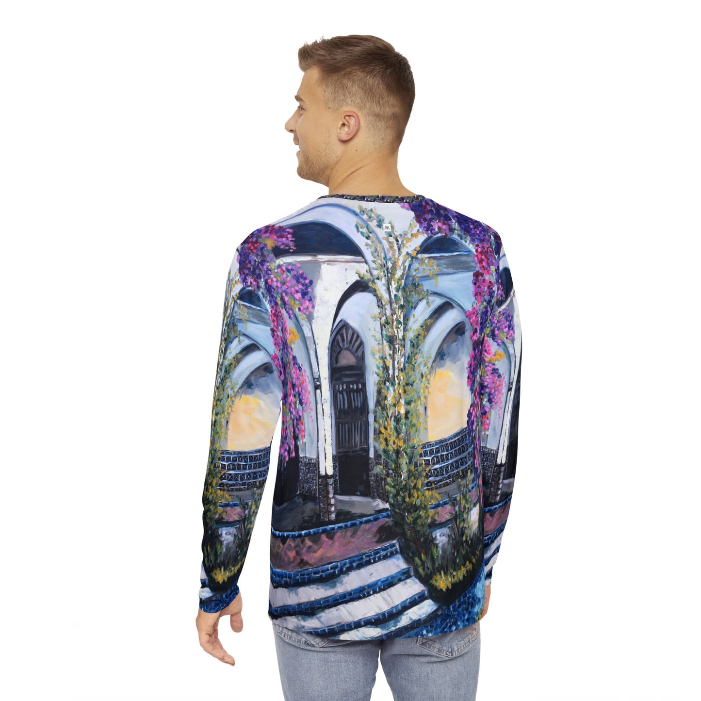 Men's Long Sleeve Shirt - Unique Classic Tee-Paris Wisteria-Grand Mosque Moorish Architecture