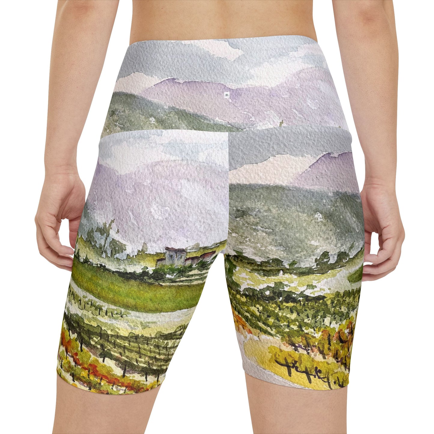 Women's Workout Shorts - Road down from the Villa-GBV