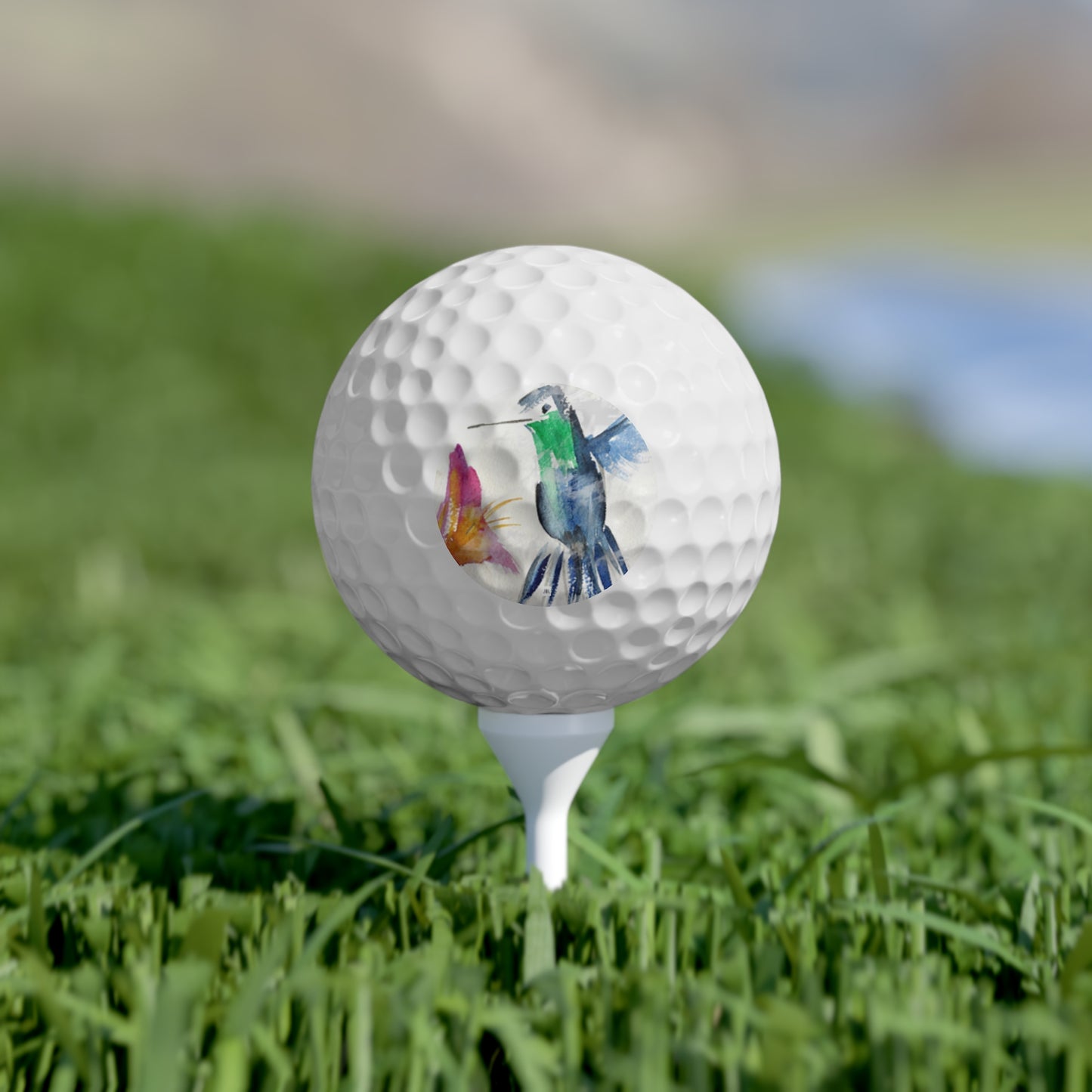 Golf Balls, 6pcs-Floaty Blue Hummingbird