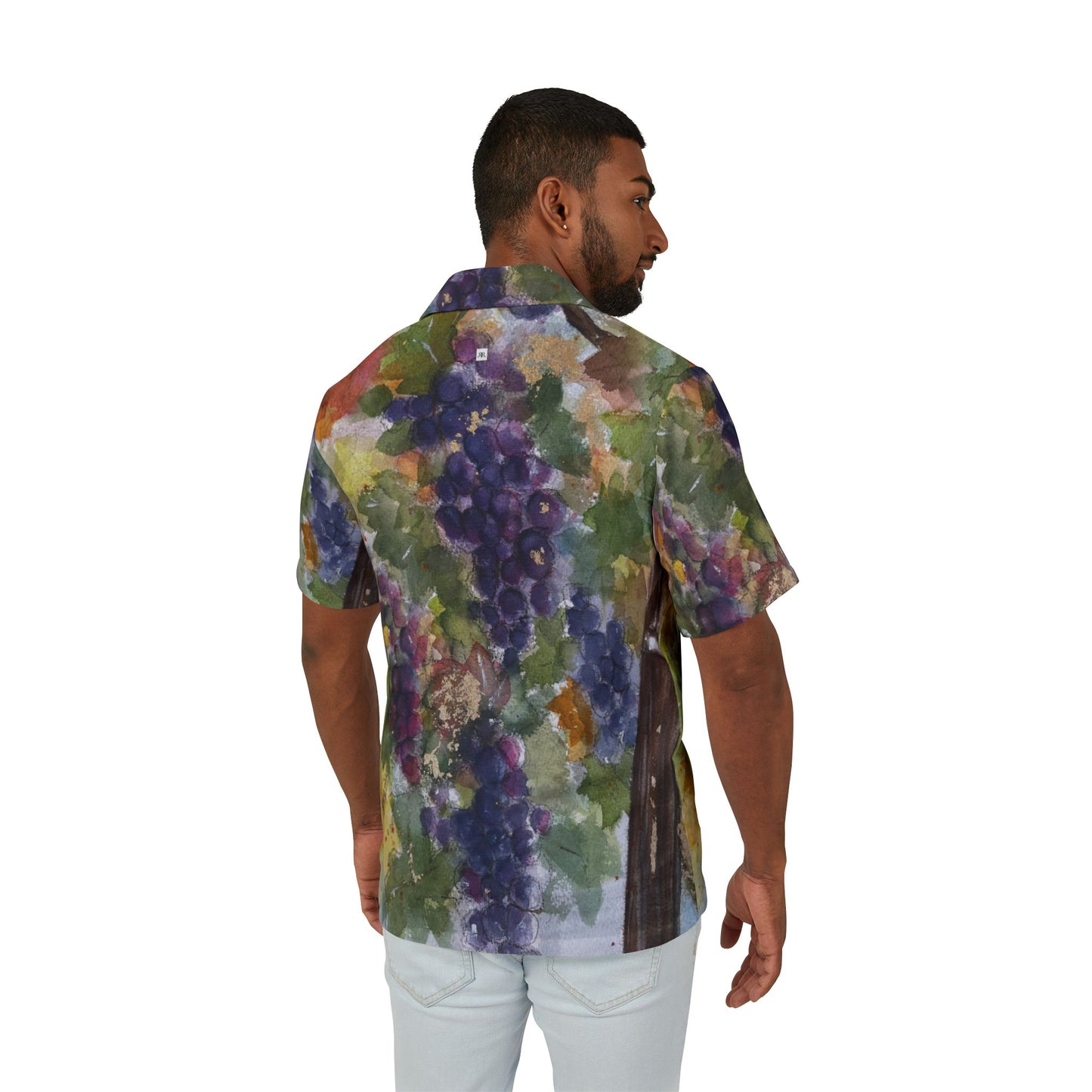 Men's European Fit Hawaiian Camp Shirt -Plump Grapes