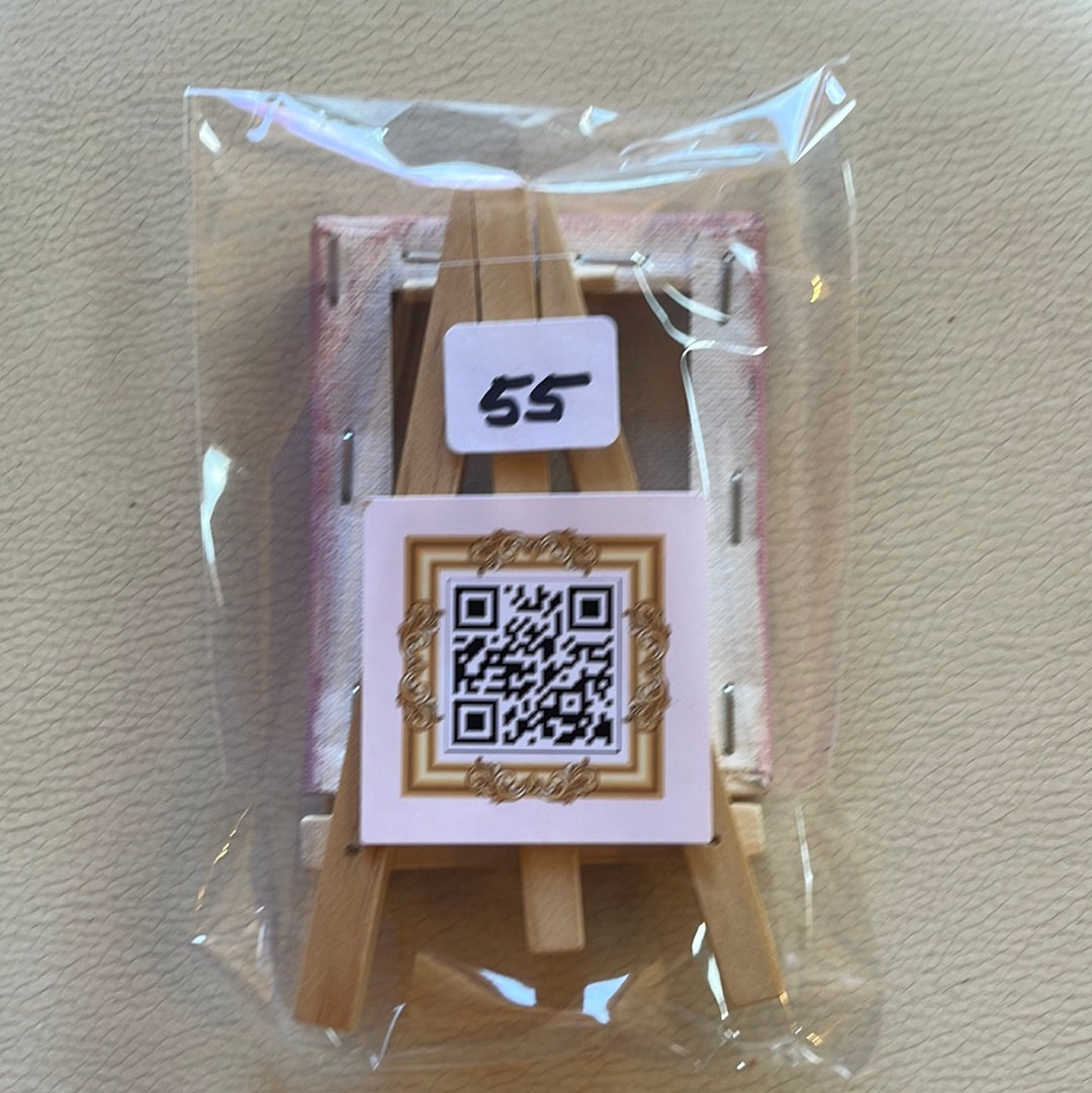 Cute Little Original Miniature Hummingbird Oil Painting with Stand