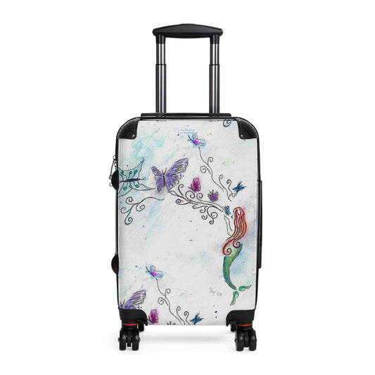 Mermaid Butterfly Kisses  Carry On Suitcase