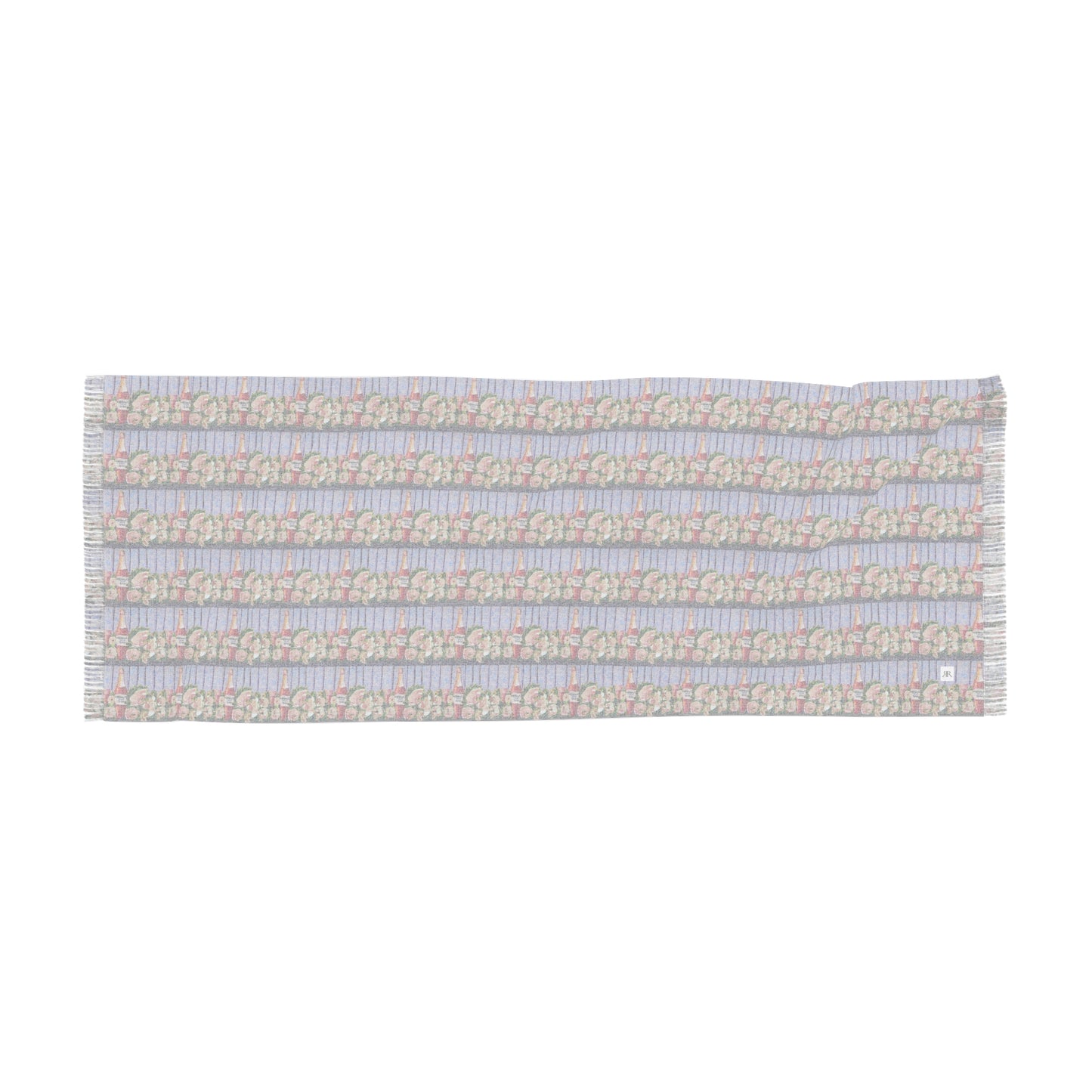 Colorful Scarf — Artistic Lightweight Neck Wrap- Pink Champagne and Peonies-Small Print