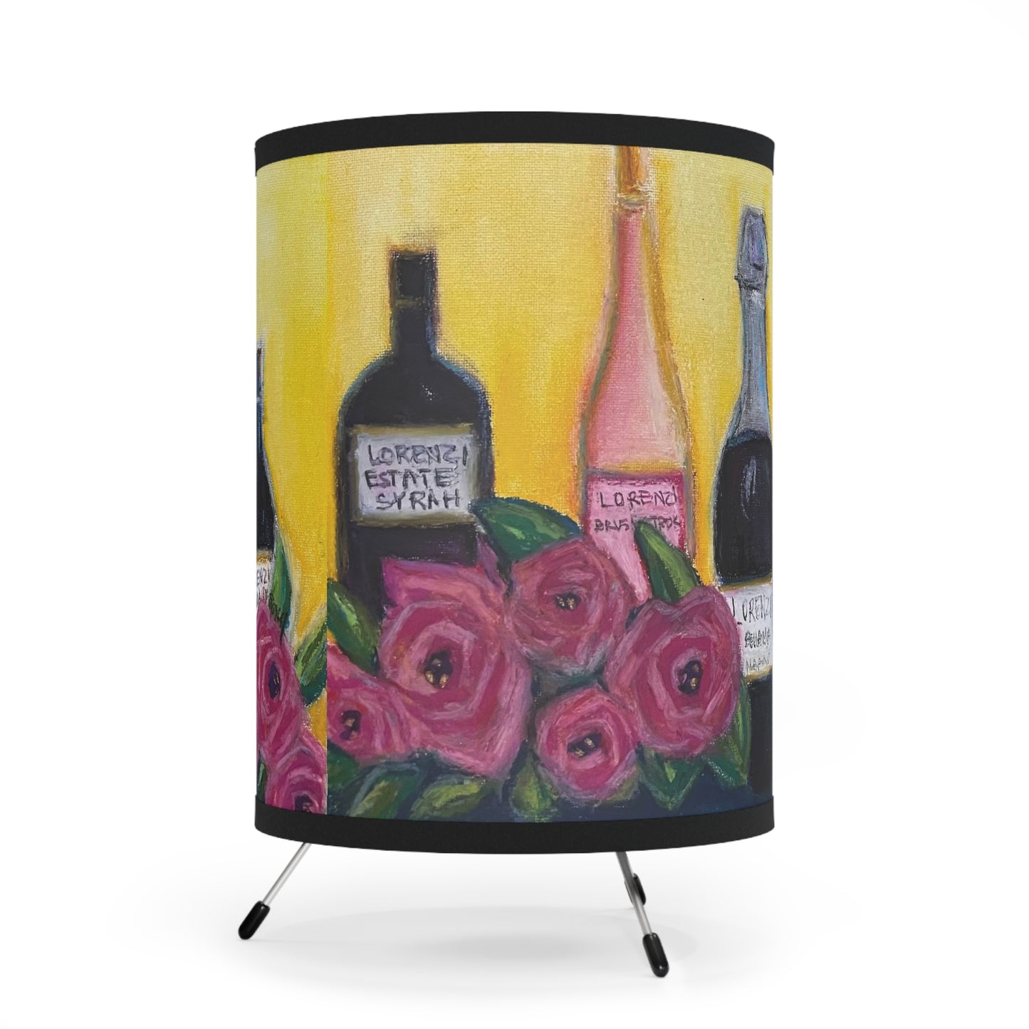 Lorenzi Estate Wine and Roses Tripod Lamp
