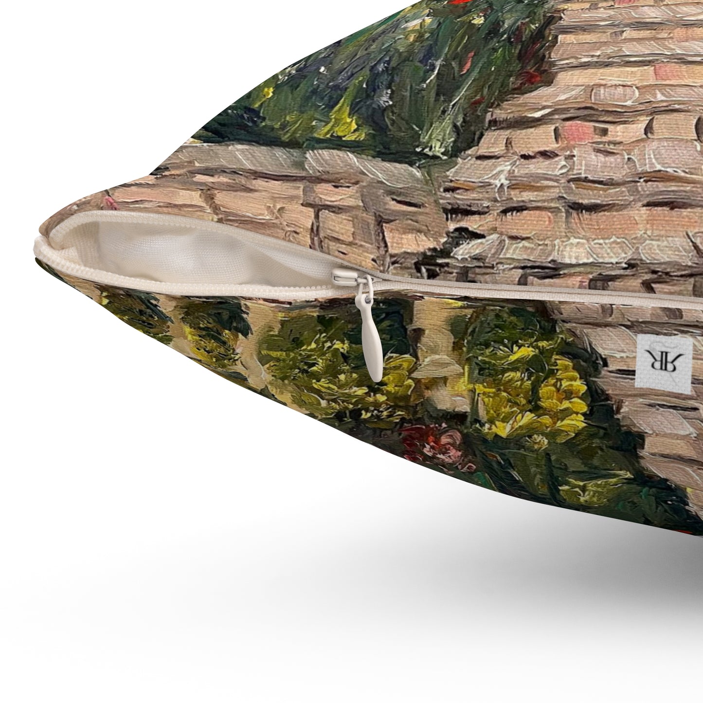 Árbol y jardín en GBV Almohada cuadrada de poliéster hilado para interiores