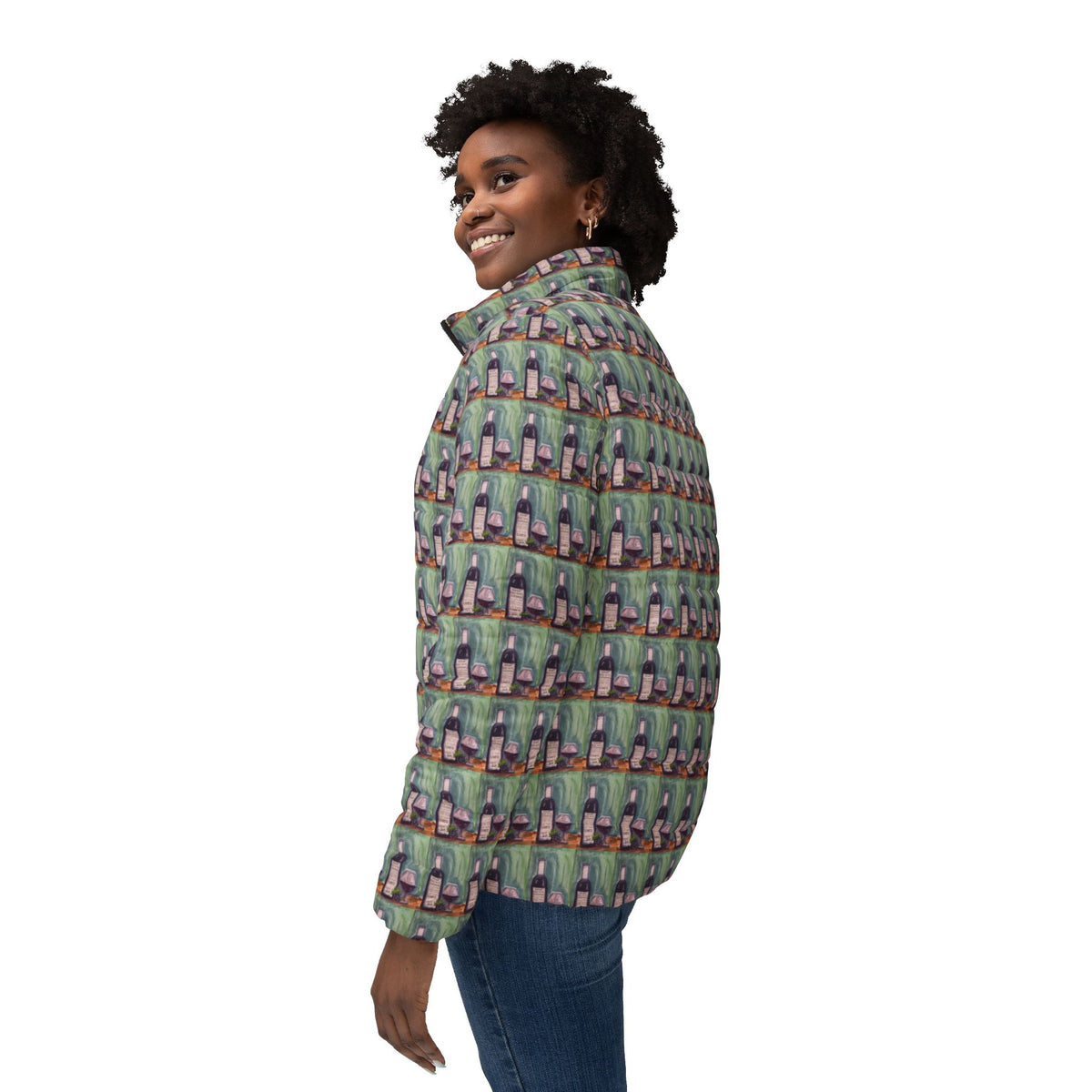 Women's Puffer Jacket - Roxy Rich Fine Art -Erato GBV Wine