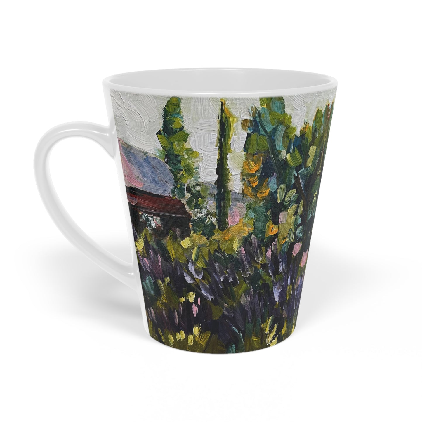 Temecula Lavender Co Farm- Full Print Mirror Image Latte Mug, 12oz