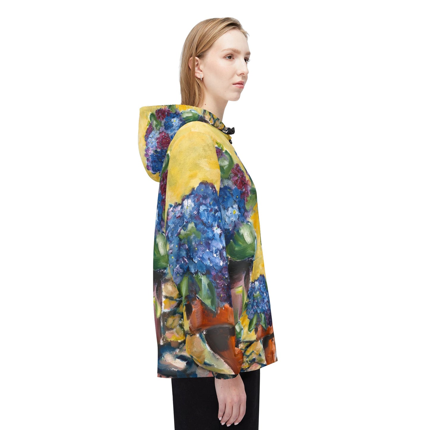 Lightweight Windbreaker Jacket — Hydrangeas on the Patio