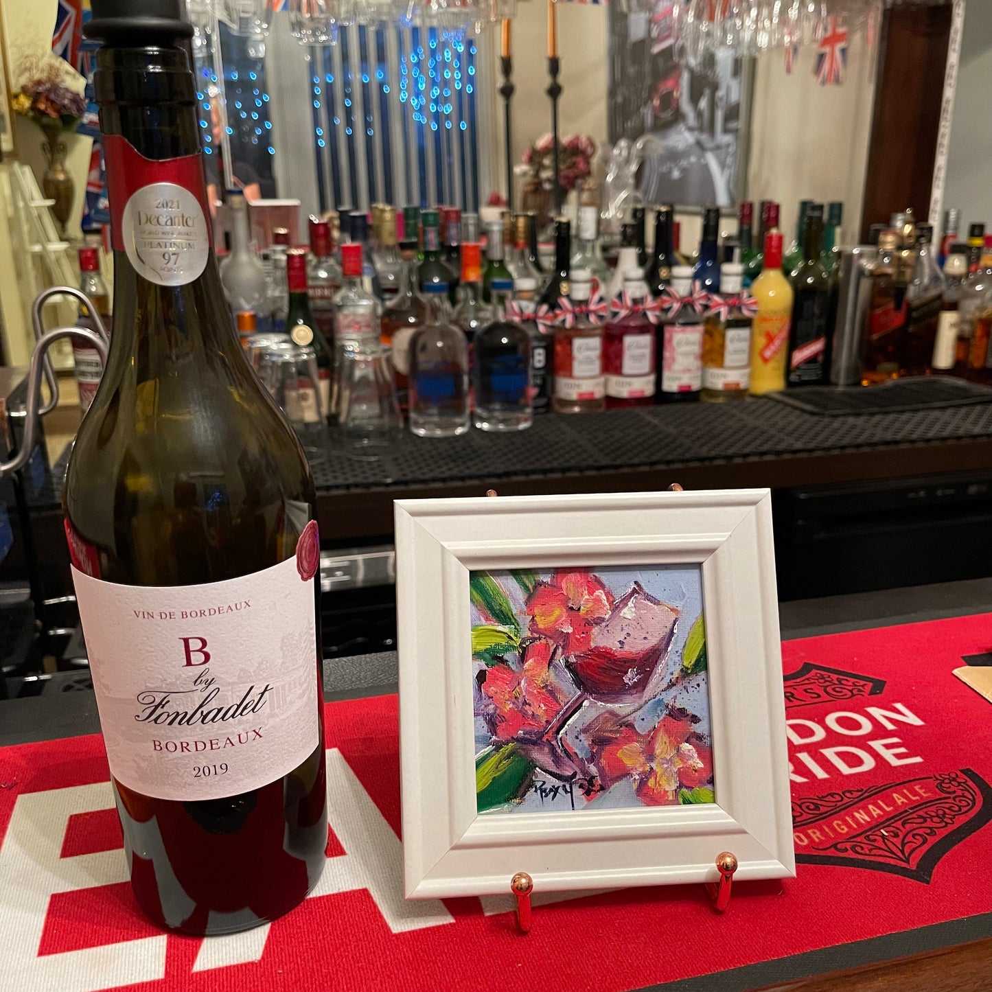 Sips of Spring-Original Oil Painting 4x4 Framed