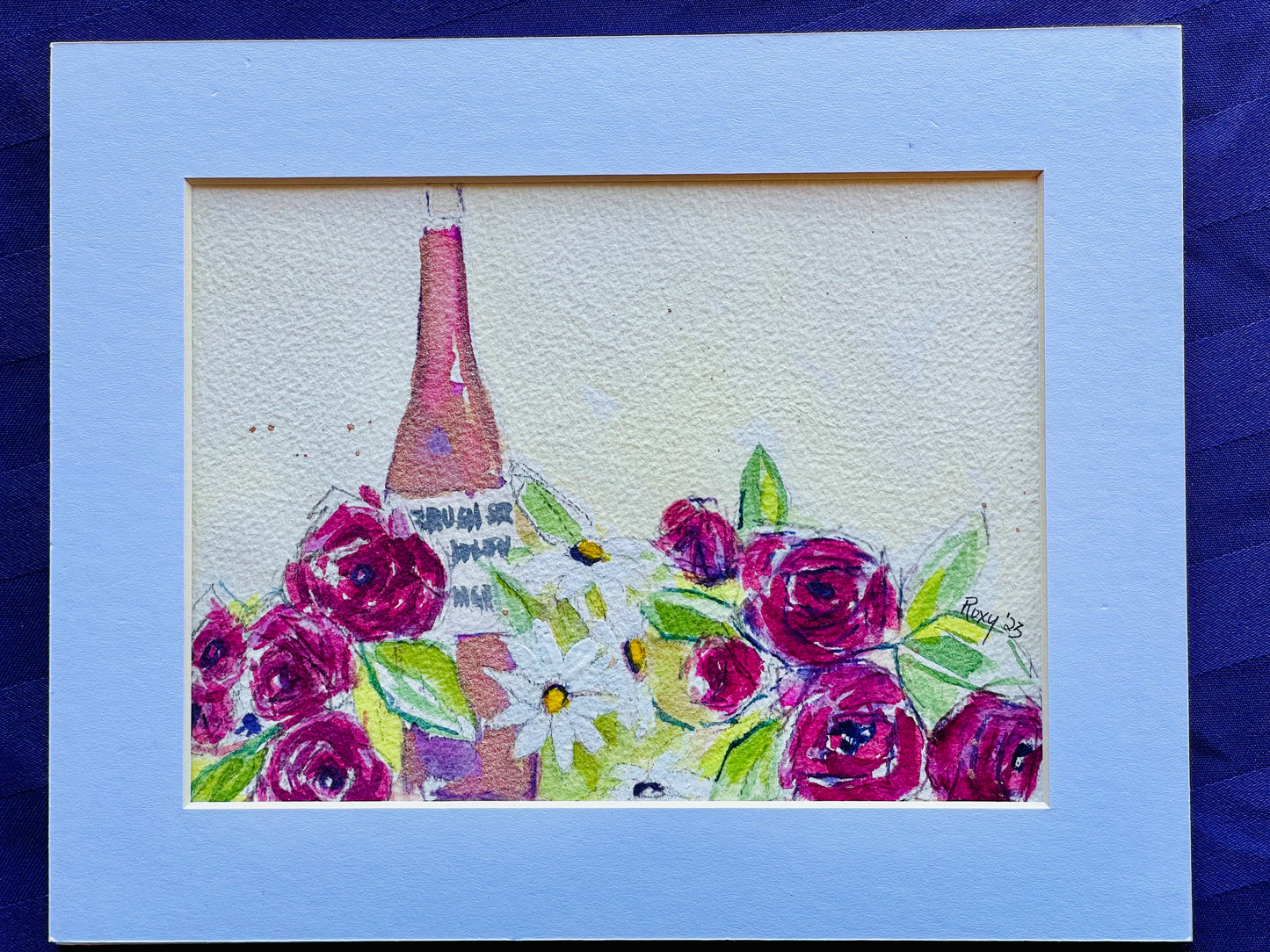 Rose and Roses Original Watercolor Painting 6x8