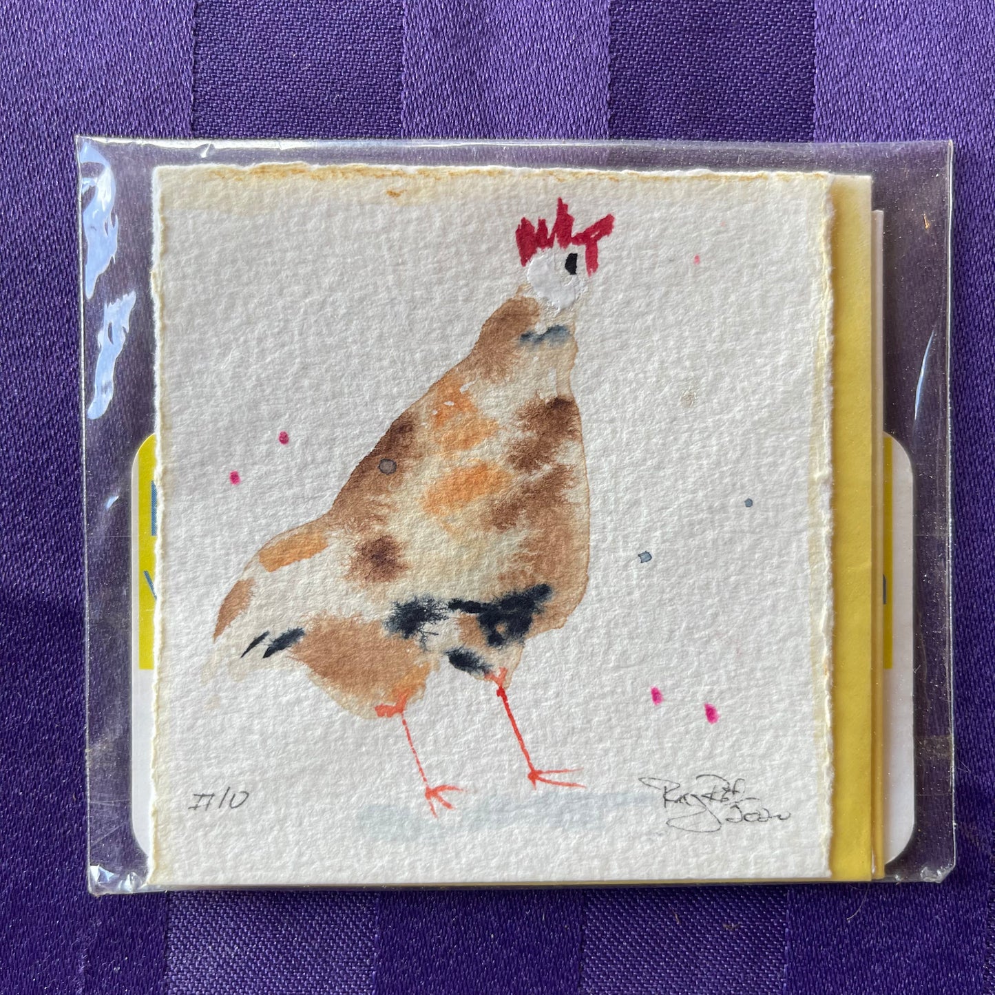 Miniature Rooster # 20-Original Watercolor Painting-reserved-Caylin