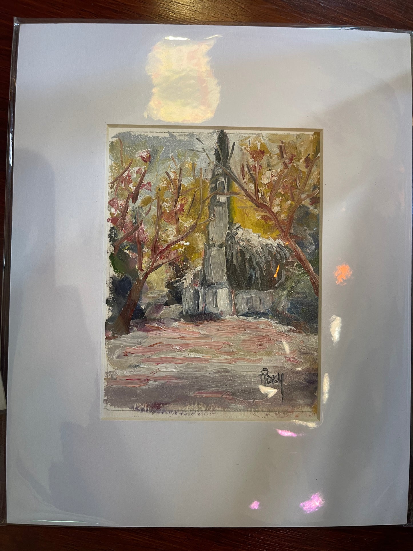 Snowy Church House in the Woods Original Oil Painting 5 x 7