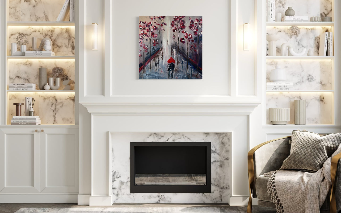 Se promener à Paris 30 x 30 Impression Giclée Embellie