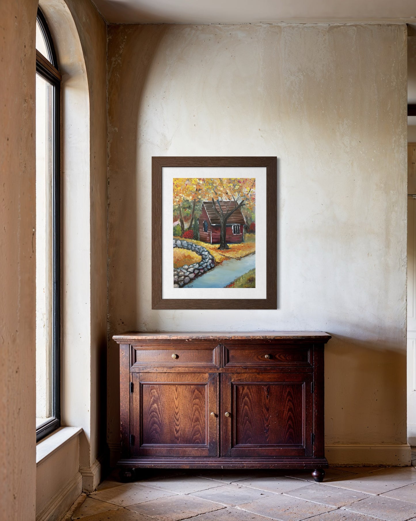 Autumn Retreat Original Oil Landscape Painting Framed