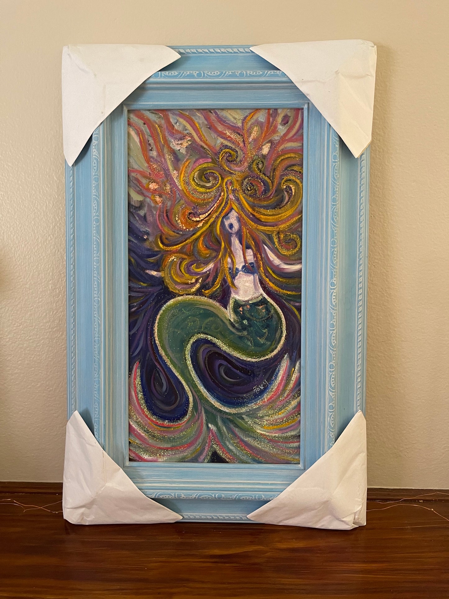 The Screaming Siren-(The Mermaid) Original Oil Painting Framed