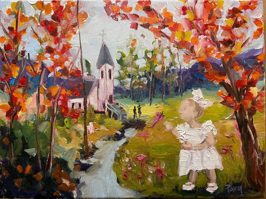 Isla at the Baptism Original Oil Painting 9 x 12 UnFramed RESERVED