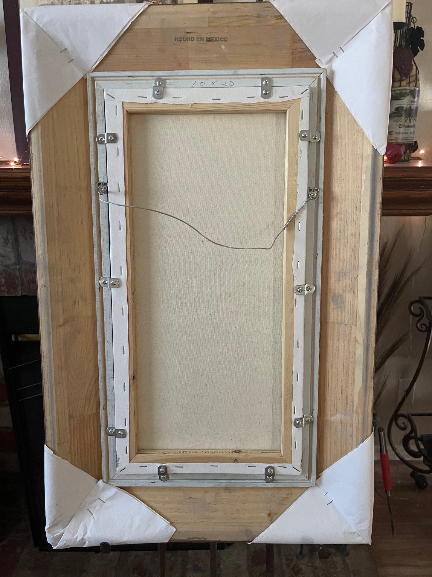 Bonsaï en cascade sur une peinture à l’huile originale encadrée