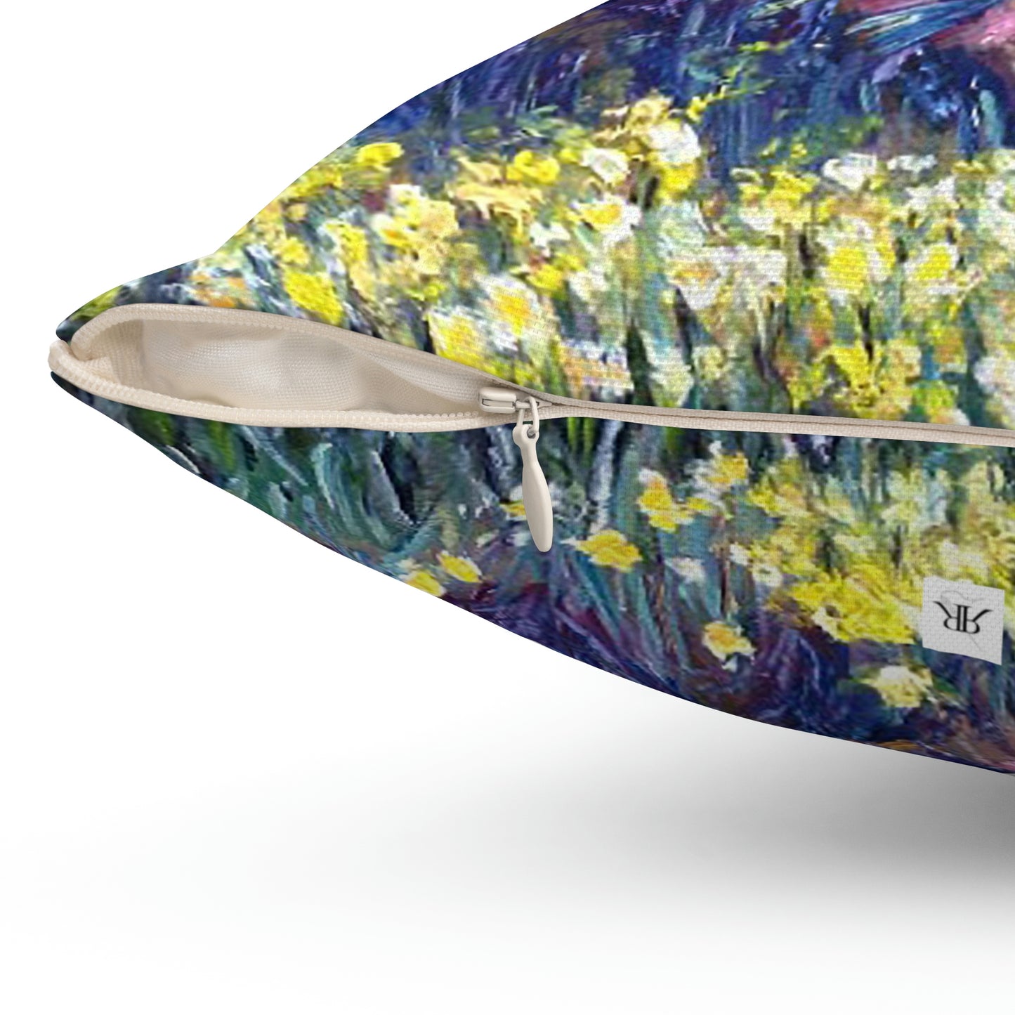 Almohada cuadrada de poliéster hilado para interiores de Provence Lavender Farm