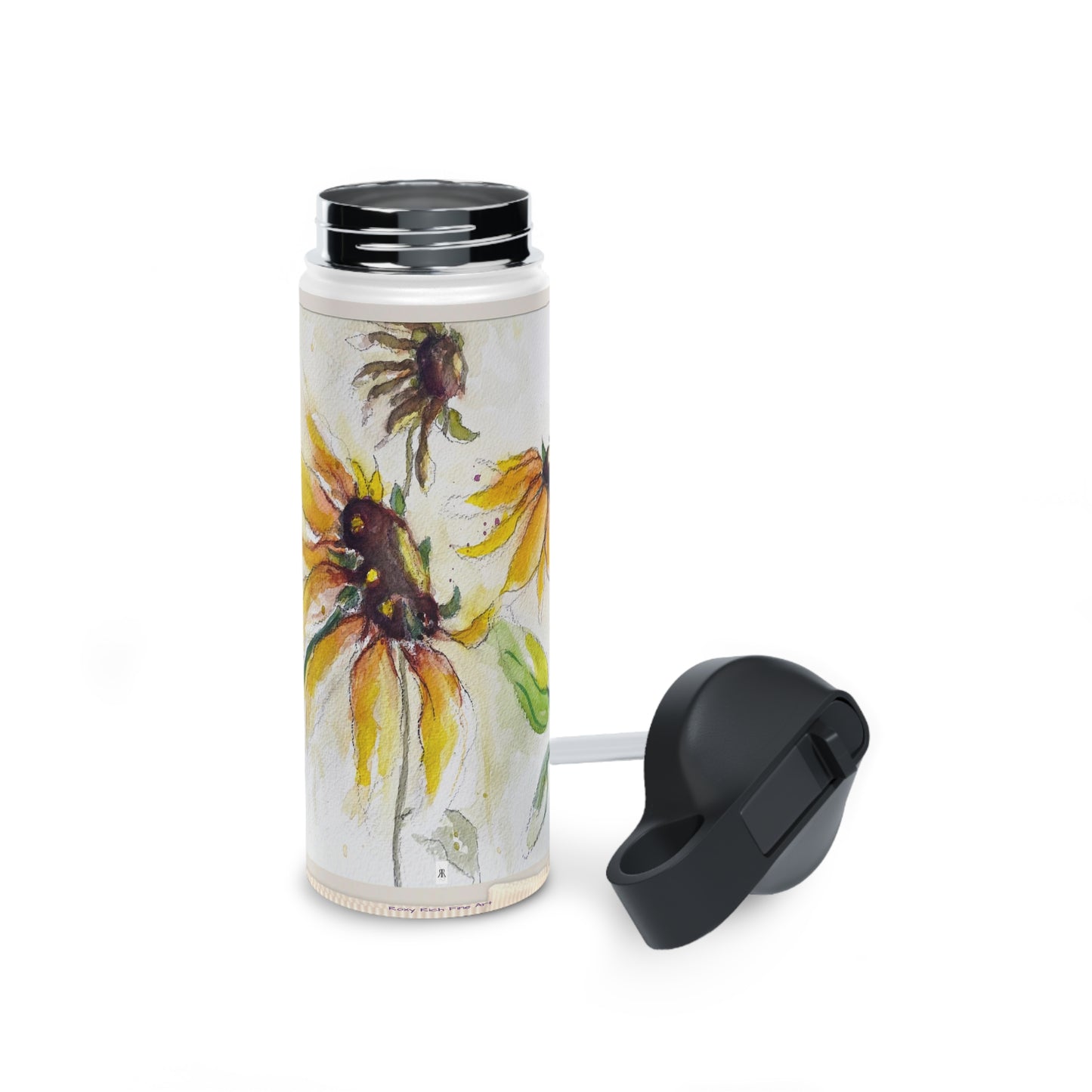 Autumn Sunflowers Stainless Steel Water Bottle, Standard Lid