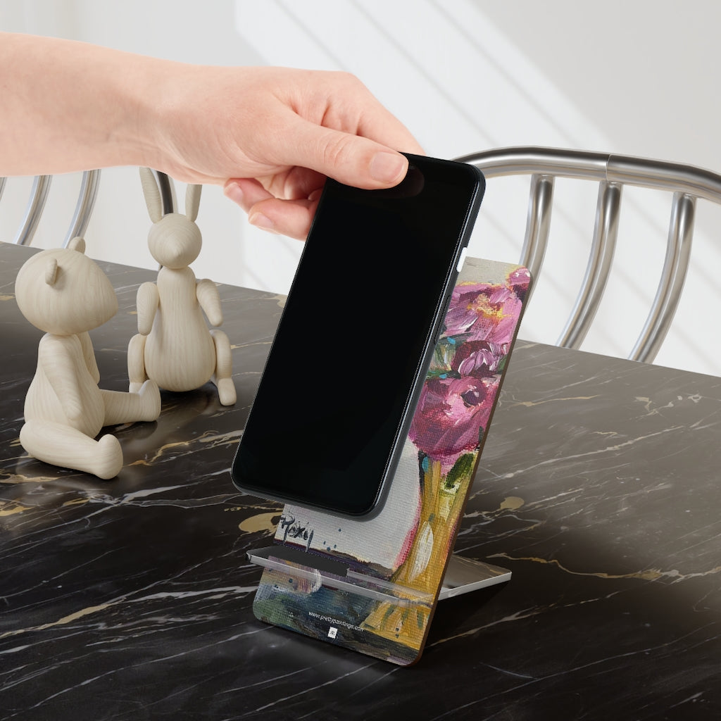 Peonies in a Yellow Vase Phone Stand
